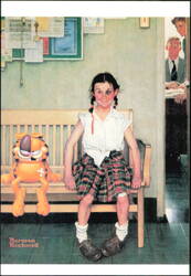 Garfield Visits Norman Rockwell The Shiner Art Illustration Postcard