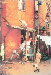 Homecoming GI by Norman Rockwell Postcard