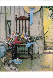 Spring Flowers by Norman Rockwell Still Life Art Postcard