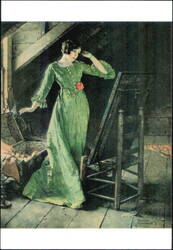 Treasures by Norman Rockwell, Woman in Green Dress Postcard