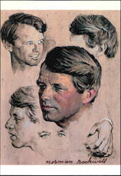 Portrait of Robert F. Kennedy by Norman Rockwell Postcard