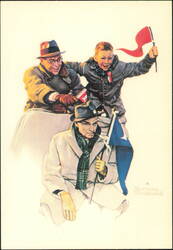 Life with Father: Cheering the Champs by Norman Rockwell Postcard