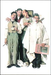 Barbershop Quartet by Norman Rockwell Postcard