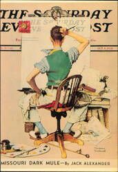Blank Canvas by Norman Rockwell, Saturday Evening Post Cover Postcard