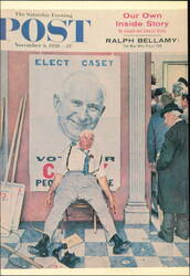 Norman Rockwell Vote for Casey Saturday Evening Post Cover Postcard