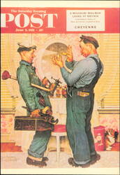 The Plumbers by Norman Rockwell Saturday Evening Post Cover Postcard