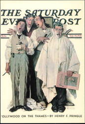Norman Rockwell Barbershop Quartet Saturday Evening Post Postcard