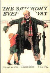 Norman Rockwell Child Surprise Saturday Evening Post Cover Postcard