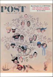 Norman Rockwell Family Tree Saturday Evening Post Cover Postcard
