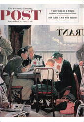 Norman Rockwell Saying Grace Saturday Evening Post Cover Postcard