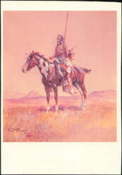 The Piegan Chief by Charles M. Russell Art Painting Postcard