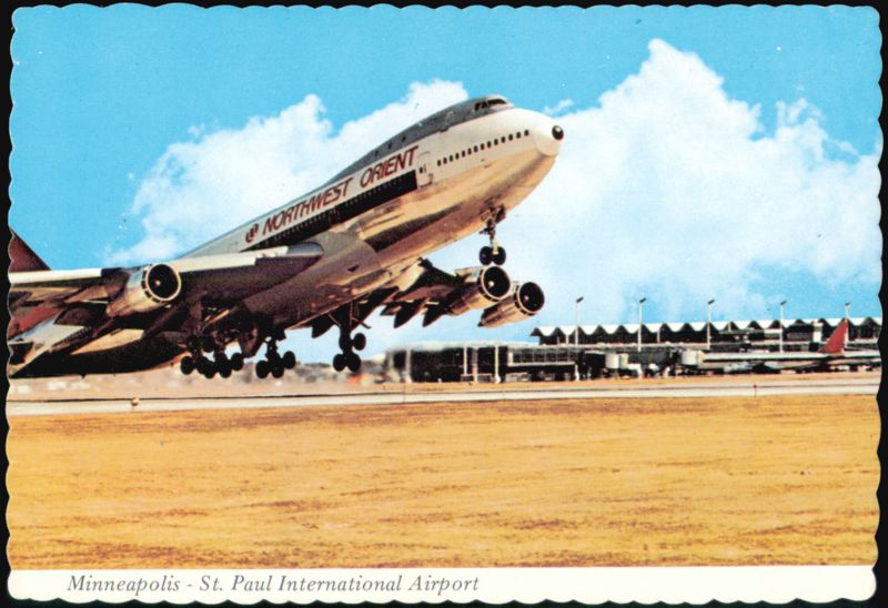 Northwest Orient Boeing 747 Jumbo Jet Takeoff