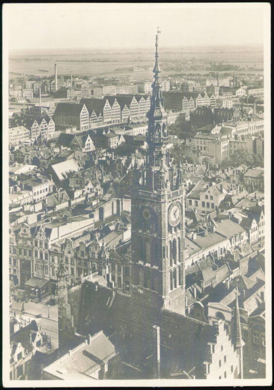 Rathaus from the Tower of St. Mary's Church, Danzig Poland