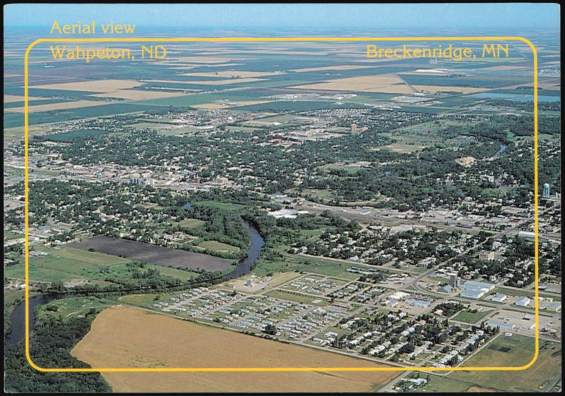 Aerial View of Wahpeton, ND and Breckenridge, MN North Dakota