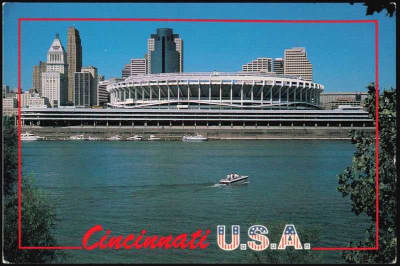 Riverfront Stadium and Skyline View Cincinnati Ohio