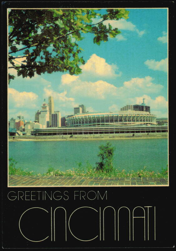 Riverfront Stadium and Cincinnati Skyline Ohio James Blank