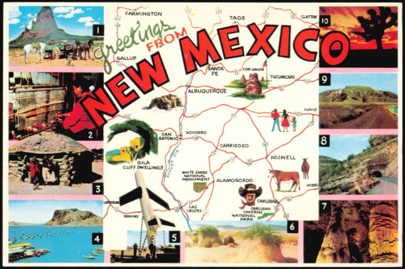 Greetings From New Mexico Map Collage Maps