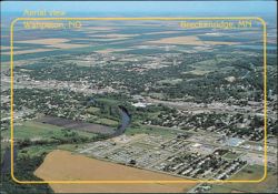 Aerial View of Wahpeton, ND and Breckenridge, MN Postcard