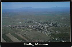 Aerial View of Shelby, Montana in the Golden Triangle Postcard