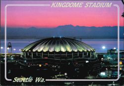 Kingdome Stadium at Sunset, Seattle, Washington Postcard