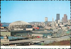 King County Domed Stadium and Downtown Skyline Postcard