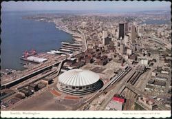 Kingdome Stadium Aerial View, Seattle Postcard
