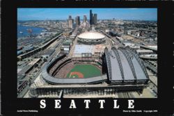 Seattle Skyline and Safeco Field, July 31, 1999 Postcard