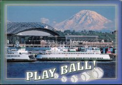Safeco Field, Seattle Mariners Stadium with Mt. Rainier Postcard