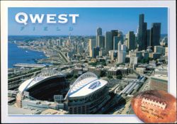 Qwest Field Stadium Aerial View, Seattle Postcard
