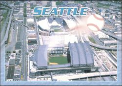 Safeco Field and Qwest Field Aerial View Postcard