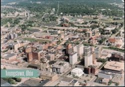 Aerial View of Downtown Youngstown, Ohio Postcard