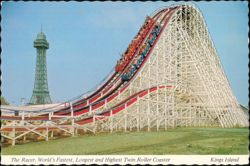 The Racer Twin Roller Coaster at Kings Island Postcard