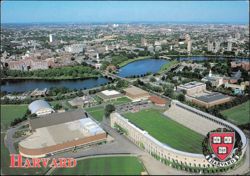 Harvard Stadium and Harvard University Campus Aerial View Postcard