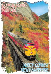 Conway Scenic Railroad Train on Willey Brook Bridge Postcard