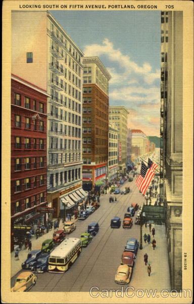 Looking South On Fifth Avenue Portland Oregon