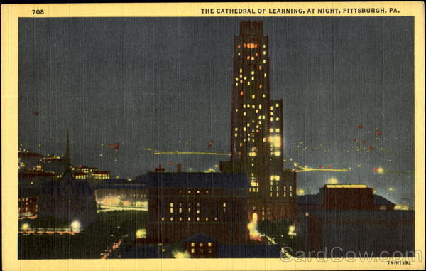 The Cathedral Of Learning At Night Pittsburgh Pennsylvania