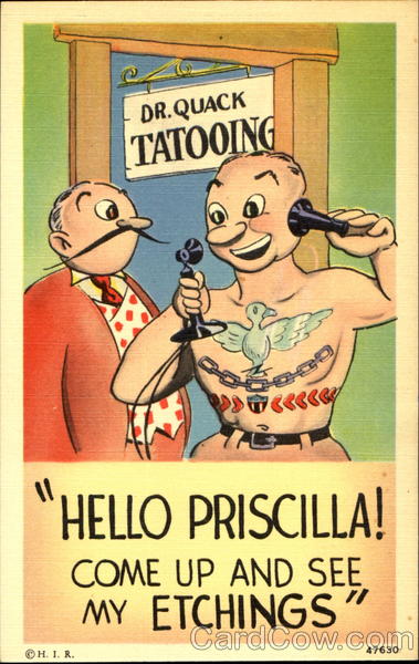 Hello Priscilla! Come Up And See My Etchings Comic, Funny