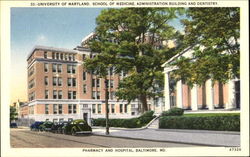 Pharmacy And Hospital, University of Maryland School of Medicine Postcard