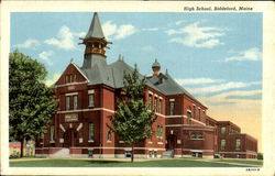 High School Biddeford, ME Postcard Postcard