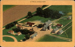 A Typical Kansas Farm Postcard