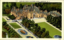 Airplane View Of Biltmore House Postcard