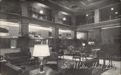 Sir Walter Hotel Lobby Postcard