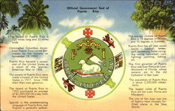 Official Government Seal Of Puerto Rico Postcard