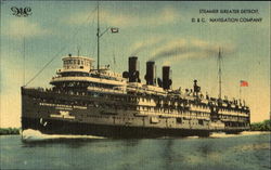 Steamer Greater Detroit Boats, Ships Postcard Postcard