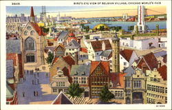 Bird's Eye View Of Belgian Village 1933 Chicago World Fair Postcard Postcard