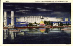 Electrical Building By Night Postcard