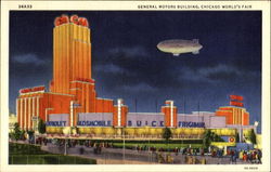 General Motors Building By Night 1933 Chicago World Fair Postcard Postcard