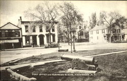 Post Office And Business Blocks Postcard