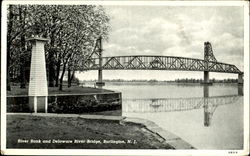 River Bank And Delaware River Bridge Postcard