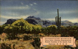 Superstition Mountain, Highways 60, 70, 80, 89 Scenic, AZ Postcard Postcard